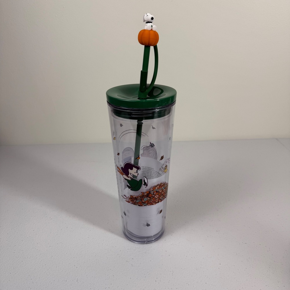 Starbucks x Peanuts Snoopy Pumpkin Cold Cup Tumbler Fall Charlie Brown 24oz NEW